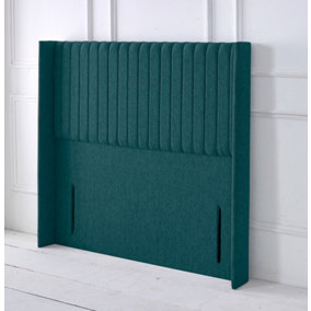 Multipanel Winged Chenille 4ft6 Double 50" Headboard - Teal