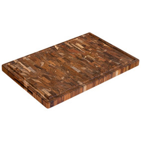 Multipurpose Inverted Teak Wood Extra Large Barbecue Cutting Board 58 x 38cm