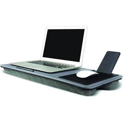 PORTABLE LAP DESK LAPTOP TRAY WITH PILLOW CUSHION MOUSE PAD PHONE TABLET  SLOT