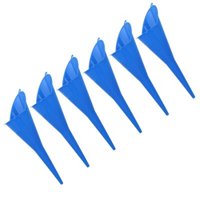 Multipurpose Long Necked Plastic Funnel Car Refuelling Spout 370mm Long 6pc