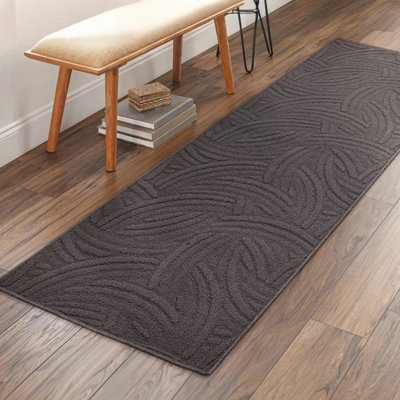 Multy Home Nova Charcoal Floor Runner Rug 61 x 183 cm Durable 3D