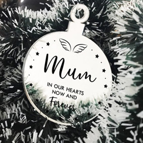 Mum Memorial Gift Mirror Acrylic Christmas Tree Decoration