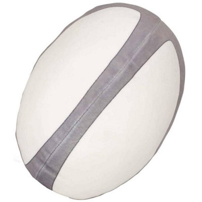 Mumbles Zippie Rugby Ball Plush Toy White/Grey (One Size)