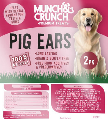 Jack&Pup Pig Ears For Dogs  18 Pack  Extra Thick Half Pigs Ears Premium Dog Pig Ear Treats Healthy Dog Pork Chews Excellent Rawhide Alternative