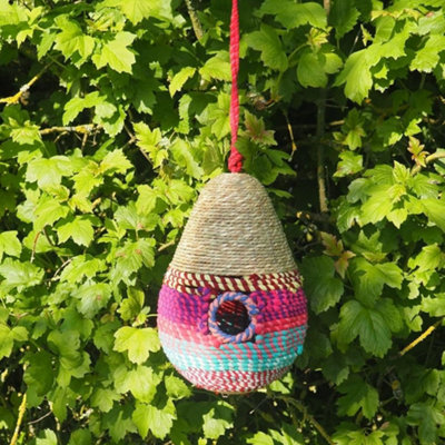 Munja & Sari Pear Shaped Jute Bird Box Nester