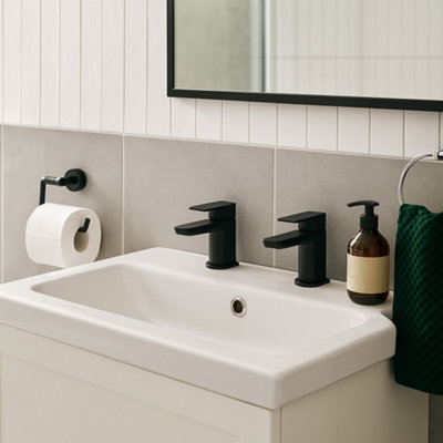 Mura Basin Taps (Pair) Matt Black Finish