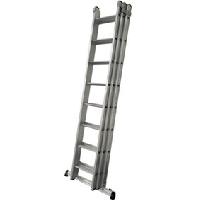 Murdoch Dmax Triple Extension Ladder with Depoloyable Stabiliser Bar - 3x11 Rung