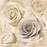 Muriva Beige Floral Pearl effect Embossed Wallpaper