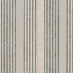 Muriva Beige Stripe Metallic effect Embossed Wallpaper