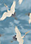 Muriva Blue Birds Metallic effect Patterned Wallpaper