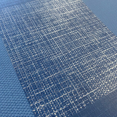 Muriva Blue Check Fabric effect Patterned Wallpaper