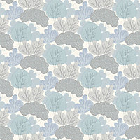 Muriva Blue Floral 3D effect Embossed Wallpaper