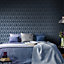 Muriva Blue Geometric Metallic & glitter effect Embossed Wallpaper