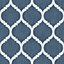 Muriva Blue Geometric Shimmer effect Embossed Wallpaper