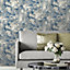 Muriva Blue Marble Metallic effect Embossed Wallpaper
