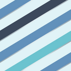 Blue Stripe Wallpaper | Wallpaper & wall coverings | B&Q