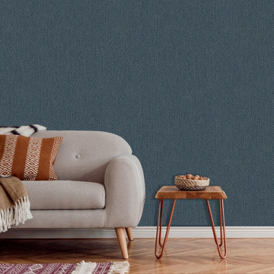 Muriva Blue Texture Mica effect Embossed Wallpaper