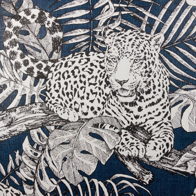 Muriva Blue Wildlife Shimmer effect Embossed Wallpaper