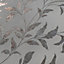 Muriva Bronze Floral Metallic effect Embossed Wallpaper