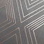 Muriva Bronze Geometric Metallic effect Embossed Wallpaper