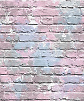 Muriva Camouflage Brick Lilac Wallpaper L33506
