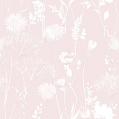 Muriva Catherine Lansfield Meadowsweet Floral Blush Wallpaper 165582