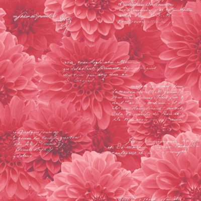 Muriva Chrysanthemums Love Red Floral Wallpaper 128502