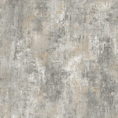 Muriva Cove Industrial Charcoal Textured Concrete Wall Wallpaper 207502