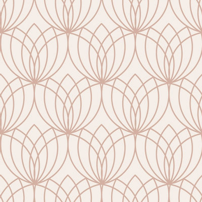 Muriva Cream Geometric Metallic effect Embossed Wallpaper