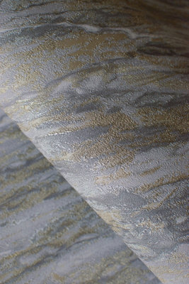Muriva DARK GREY MARBLE Metallic & glitter effect Patterned WALLPAPER