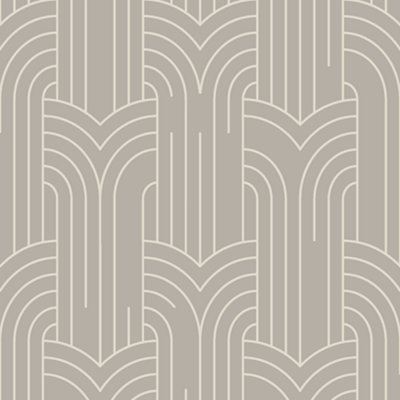 Muriva Diamonds Beige & Silver Geometric Wallpaper M42107