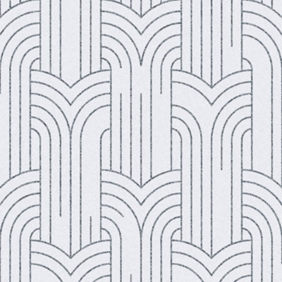 Muriva Diamonds White & Silver Geometric Wallpaper M42100