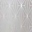 Muriva Dove & Silver Geometric Metallic effect Embossed Wallpaper