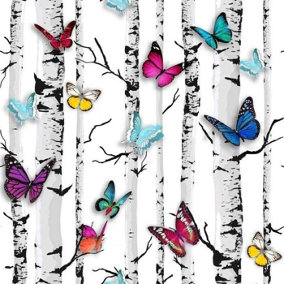 Muriva Emperors Garden Butterfly Multicoloured Wallpaper 102529