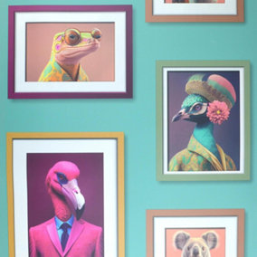 Muriva Fantastic Animals Wallpaper Picture Frames Multicoloured Feature Wall