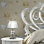 Muriva Gold Floral Metallic effect Embossed Wallpaper
