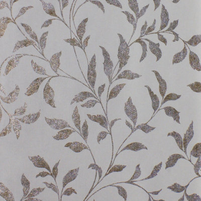 Muriva Gold Floral Metallic effect Embossed Wallpaper