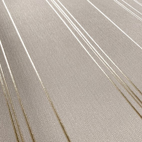 Muriva Gold Stripe Metallic effect Embossed Wallpaper