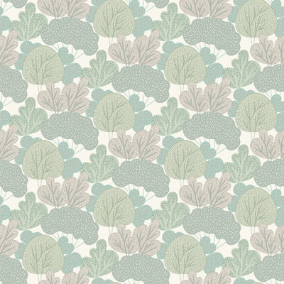Muriva Green Floral 3D effect Embossed Wallpaper
