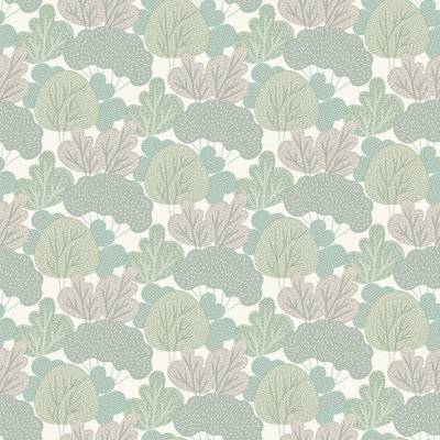 Muriva Green Floral 3D effect Embossed Wallpaper