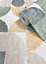 Muriva Green Geometric Fabric effect Patterned Wallpaper
