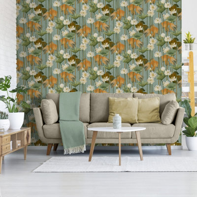 Muriva Green Tropical 3D effect Embossed Wallpaper