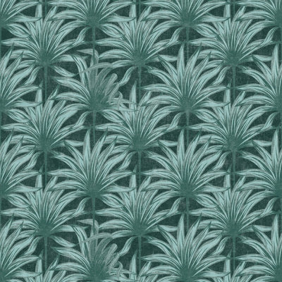 Muriva Green Tropical Distressed effect Embossed Wallpaper