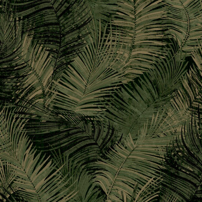 Muriva Green Tropical Metallic effect Embossed Wallpaper DIY at B&Q
