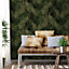 Muriva Green Tropical Metallic effect Embossed Wallpaper