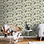 Muriva Green Wildlife Pearl effect Embossed Wallpaper
