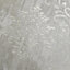 Muriva Grey Damask Metallic effect Embossed Wallpaper