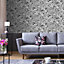 Muriva Grey Floral Mica effect Embossed Wallpaper