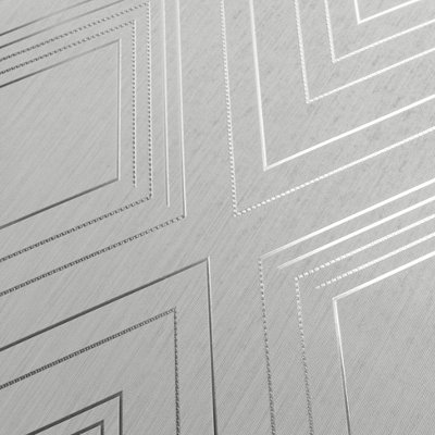 Muriva Grey Geometric Metallic Effect Embossed Wallpaper | DIY At B&Q