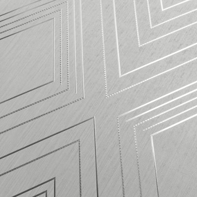 Muriva Grey Geometric Metallic effect Embossed Wallpaper DIY at B&Q